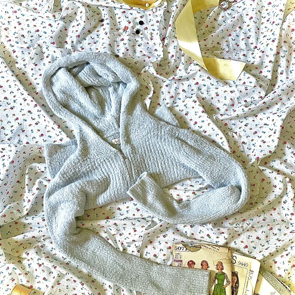 Aeropostale Light Blue Cropped Stretch Hoodie